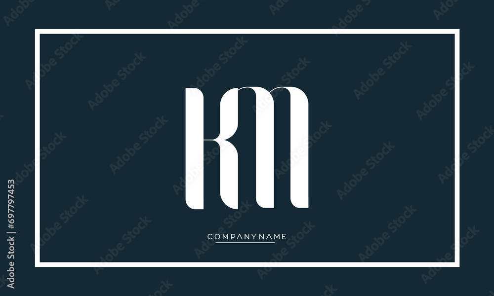 Alphabet Letters KM or MK Logo Monogram Alphabet Letters KM or MK Logo Monogram