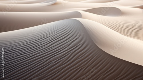  a group of sand dunes in the middle of the desert, with ripples of light coming from the top of them. © Anna