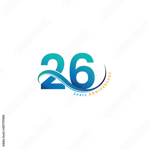 26 years Logo vector template eps for your company, industry purpose ready to use
