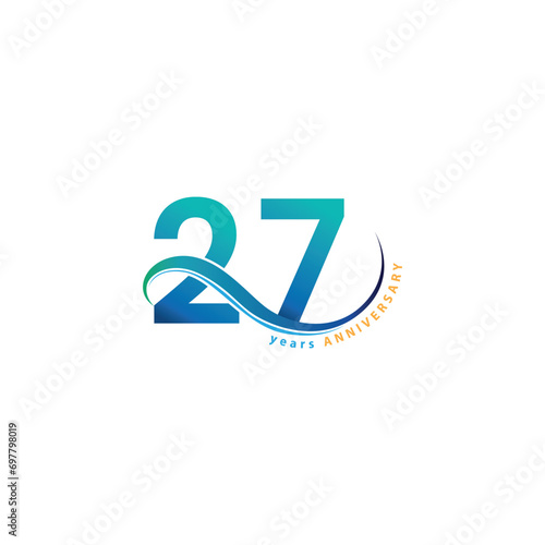 27 years Logo vector template eps for your company, industry purpose ready to use