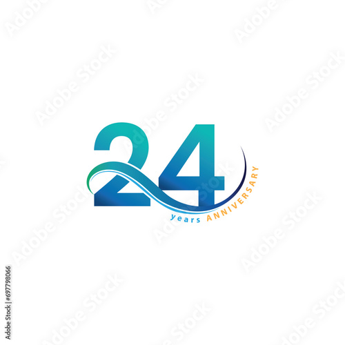 24 years Logo vector template eps for your company, industry purpose ready to use	