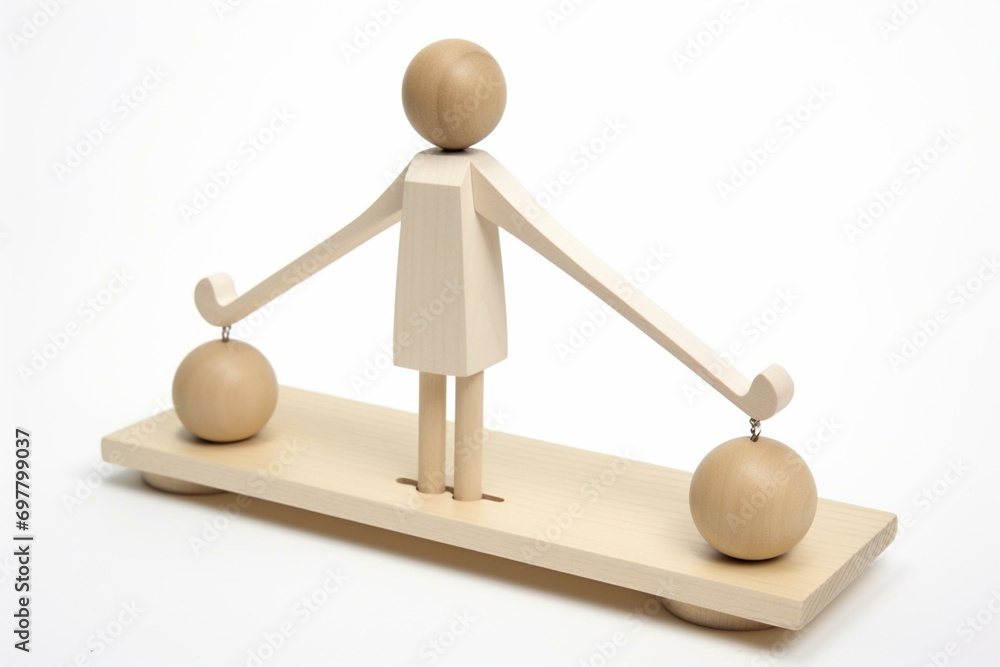 3d Männchen Balance plus minus. Generative AI Stock Illustration ...