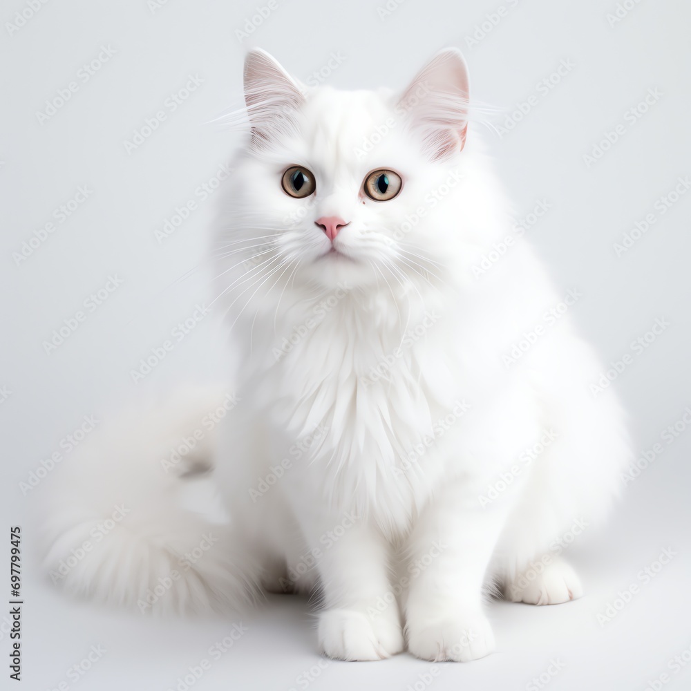 a white cat with long whiskers