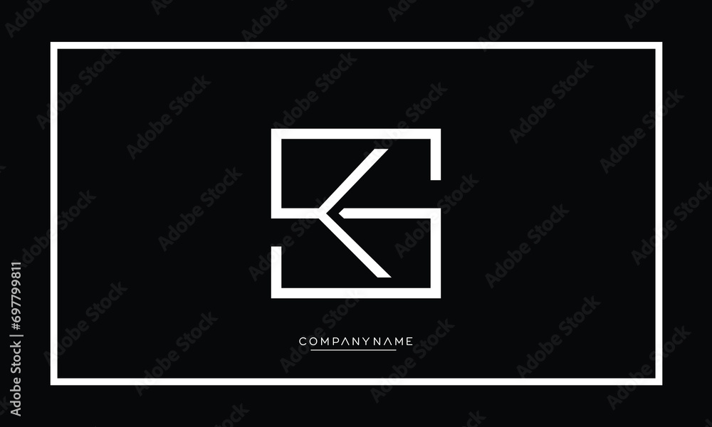 Alphabet Letters SK or KS Logo Monogram Alphabet Letters SK or KS Logo Monogram