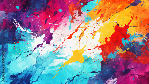 Colorful blotches on a white background.