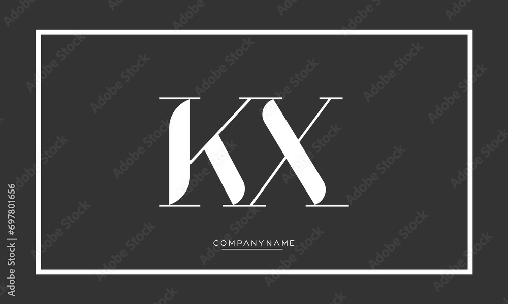 Alphabet Letters KX or XK Logo Monogram Alphabet Letters KX or XK Logo Monogram