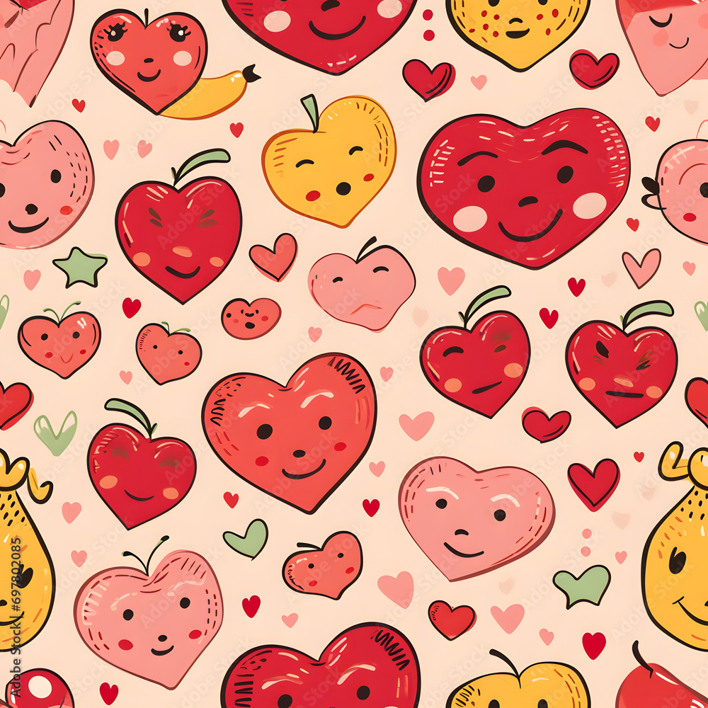 Valentine's Day with heart seamless pattern background. Valentine's Day with heart seamless pattern background.
