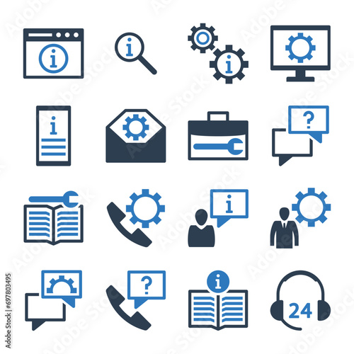 1call center icon set - support icon set