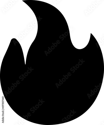 Fire icon in flat style. Fire flame symbol isolated on transparent background. Bonfire silhouette logotype. Emergency Related Contains such Automated external defibrillator, Siren vector apps website