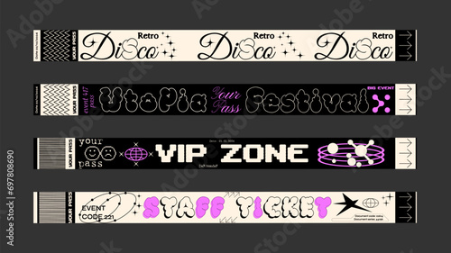 Control ticket in hand. Sticker for music concerts, events, parties and staff