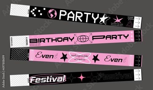 Control ticket in hand. Sticker for music concerts, events, parties and staff