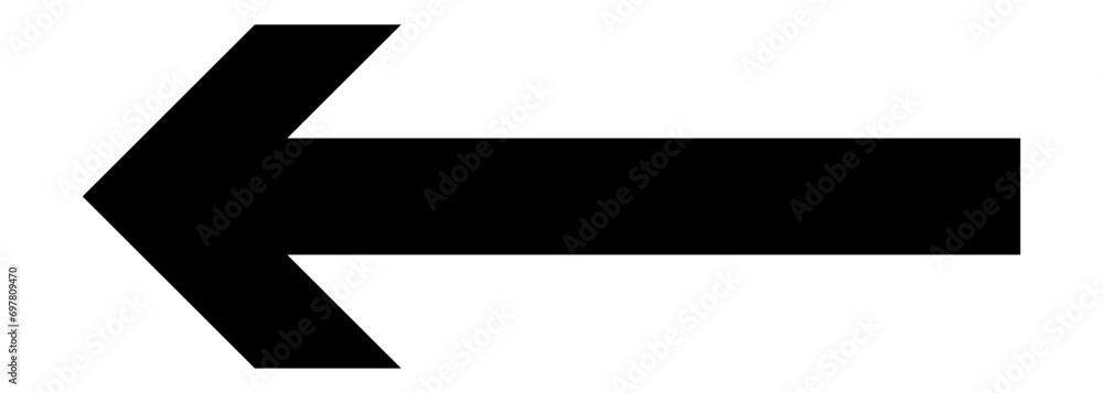 Black arrow pointing left. Vector illustration Black arrow pointing left. Vector illustration