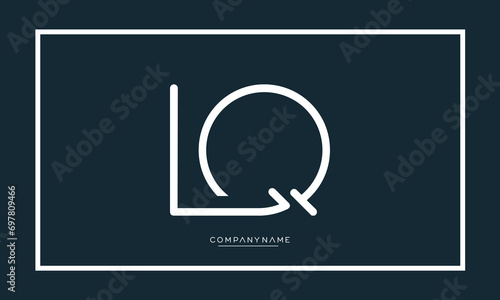 Alphabet Letters LQ or QL Logo Monogram