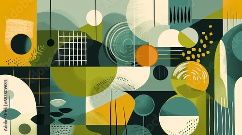 Abstract Geometric Shapes and Patterns Artwork