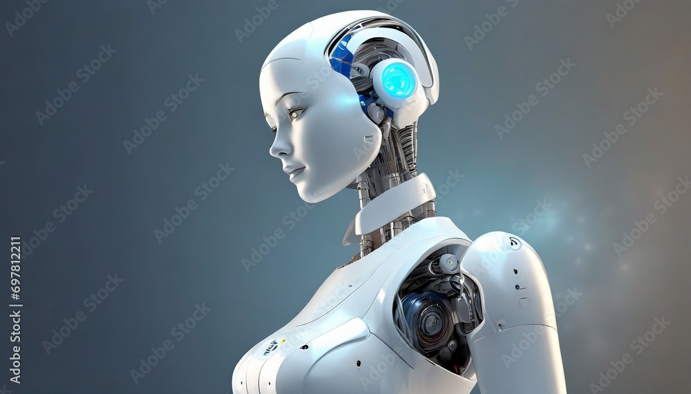 Beautiful female robot with artificial intelligence. Beautiful female robot with artificial intelligence.