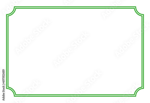 Green Border frame decoration vector label simple line corner for your photo and text and icons