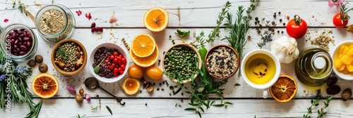 Winter vegetarian, vegan food cooking ingredients