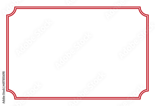Red Border frame decoration vector label simple line corner for your photo and text and icons