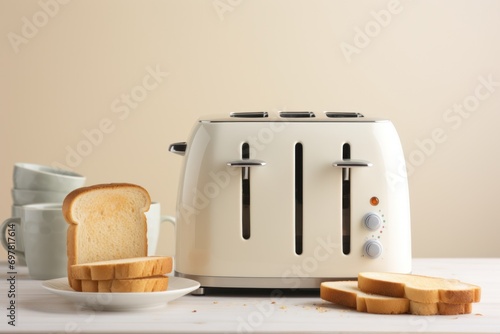 a toaster with bread and bread with blueberry jam