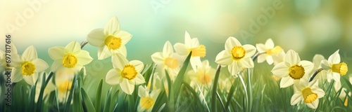 daffodil flowers spring background
