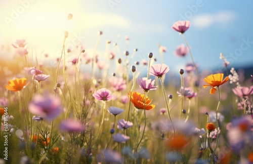 a summer meadow full of wildflowers © olegganko