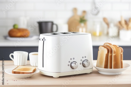 a toaster with bread and bread with blueberry jam