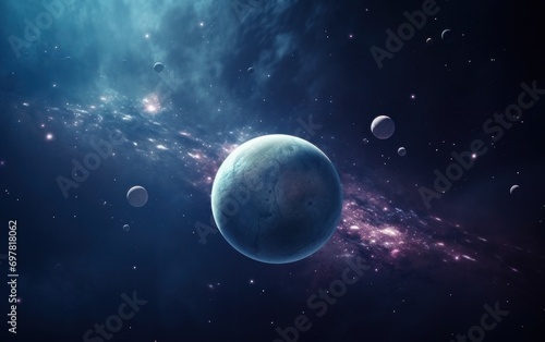 an image of stars and planets with planets overlaid