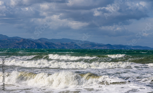 view of the Mediterranean Sea and the mountains of Cyprus during a storm 2