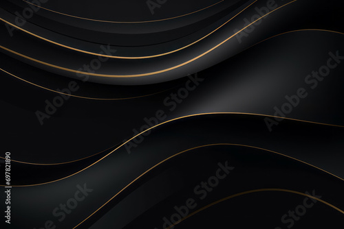 Black and gold abstract wave, background or pattern, creative design template