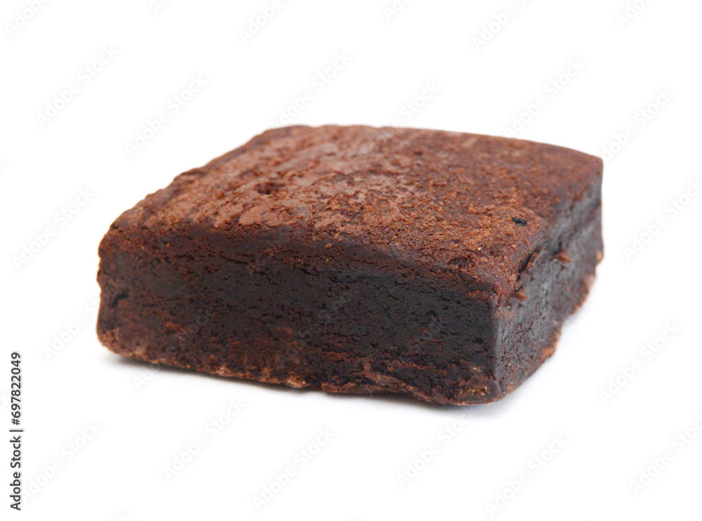 Sliced chocolate cake on white background Sliced chocolate cake on white background