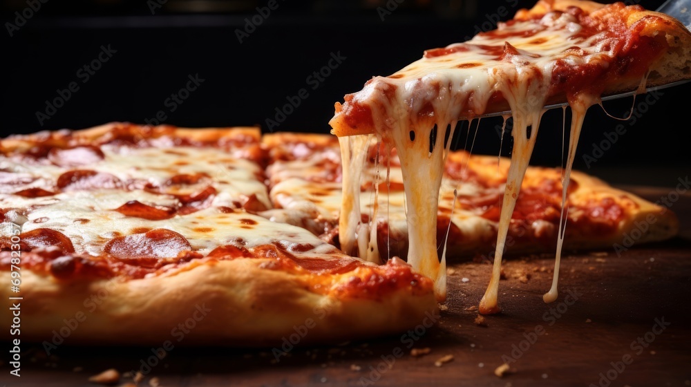 very tasty looking pizza pepperoni with melted cheese