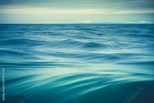 Soothing blurred ocean background with gentle movement. Generative AI
