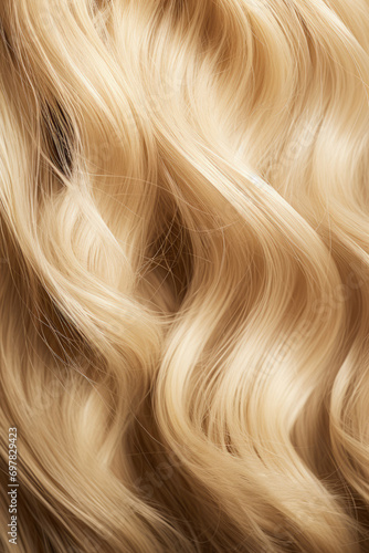 Close-up texture of blonde curly hair