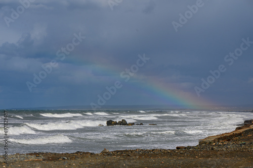 rainbow over the Mediterranean sea during a storm 1