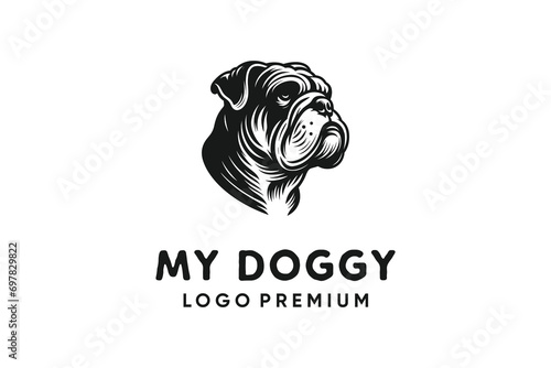 logo vector hand drawn head dog