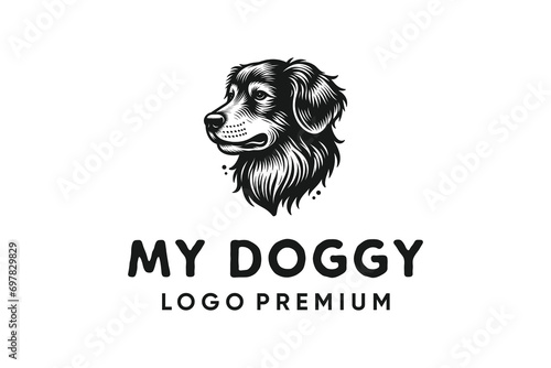 logo vector hand drawn head dog