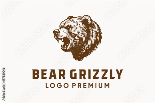 logo vector illustration bear grizzly