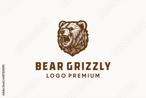 logo vector illustration bear grizzly