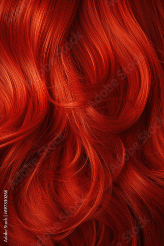 Close-up texture of red, red hair.