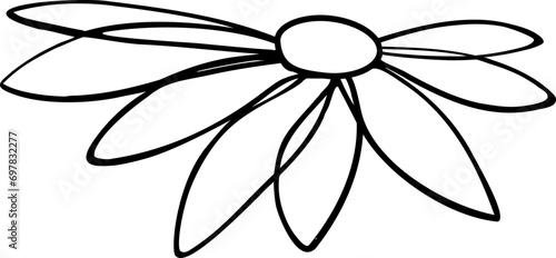 Flower outline sketch logo vector illustration. Simple Flower hand drawing stylized design element