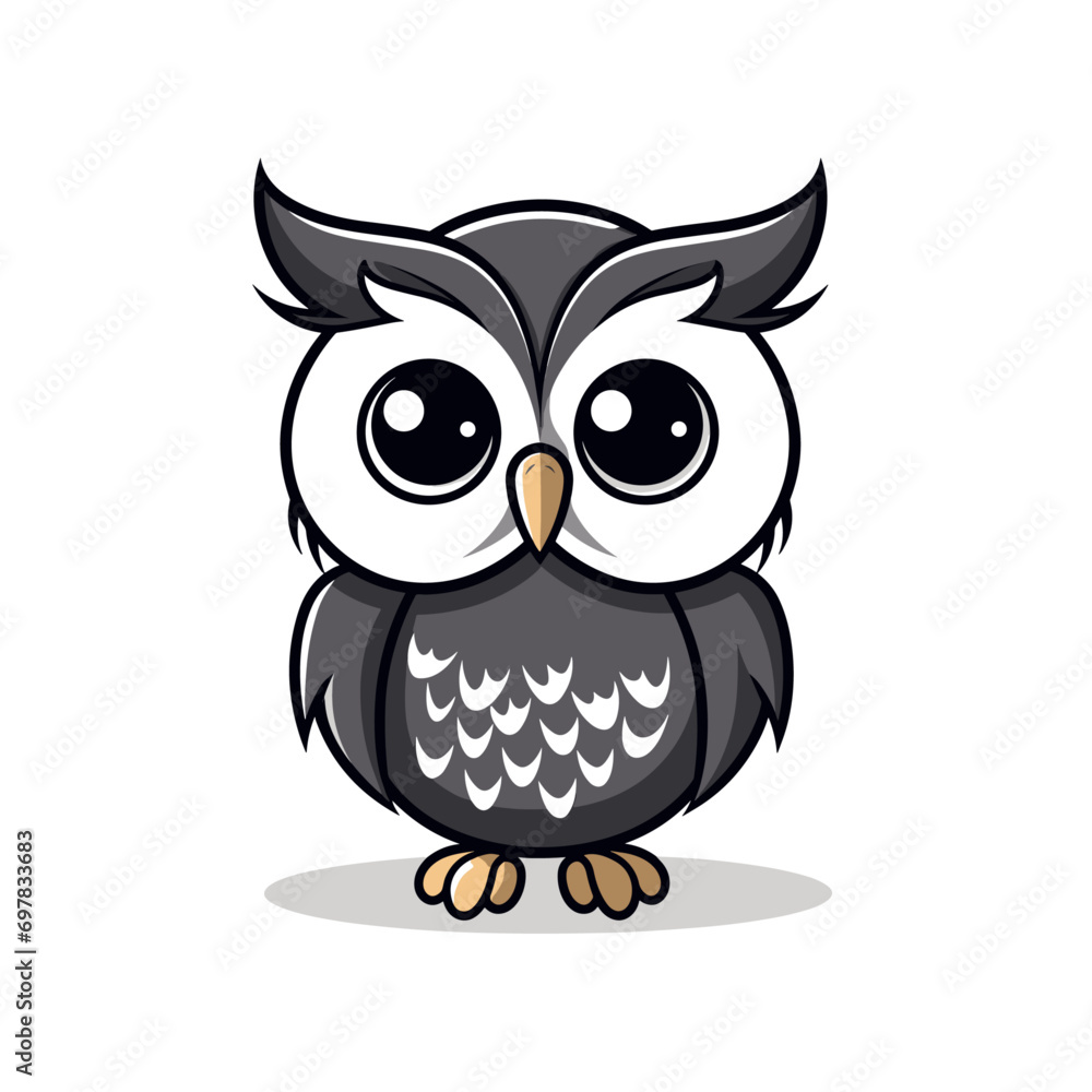minimal comic vector illustrator of owl minimal comic vector illustrator of owl