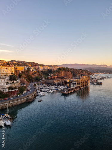 view of the bay of the port in the sunset © Ettore