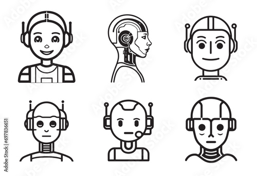 Set of AI assistant vector illustration. AI assistant Icon and Sign.