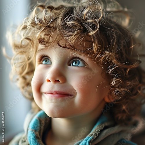 Portrait of a child in a good and playful mood