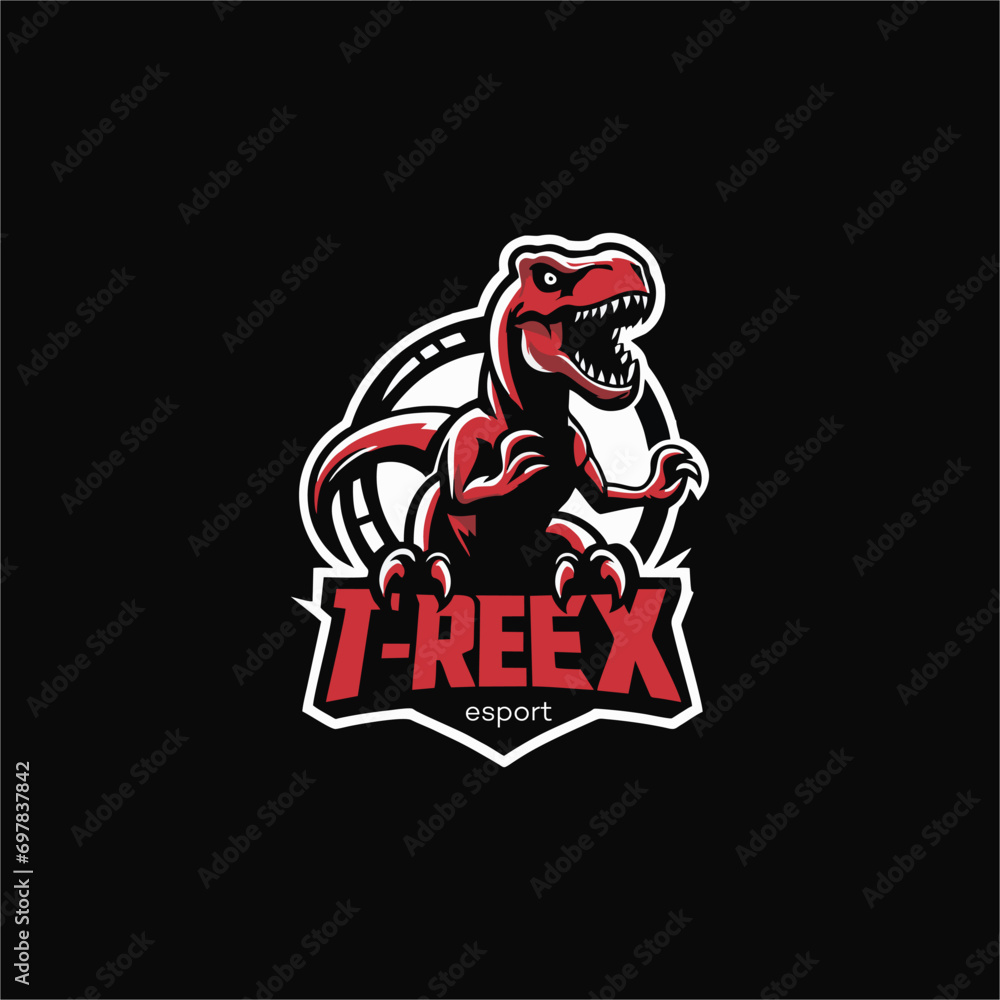 T-Rex mascot and symbol logo design