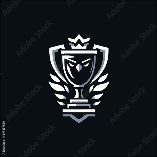 Trophy mascot and symbol logo design