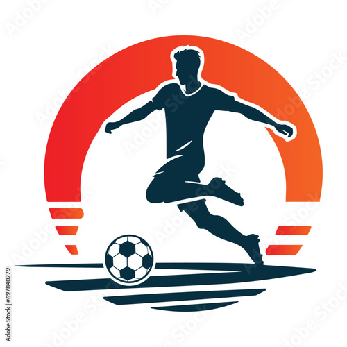 Football Player With Simple Background Vector Illustration