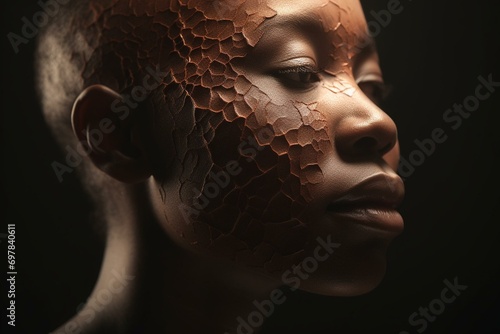 Melanocytes produce melanin in the epidermis to give skin color. Generative AI photo