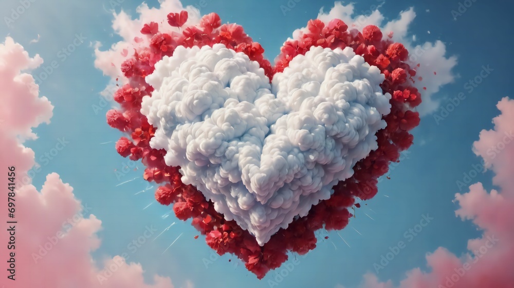 heart in the sky.Created with Generative Ai technology heart in the sky.Created with Generative Ai technology