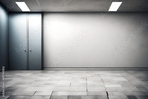 interior wall background with floor and space for tex photo